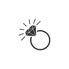 Poster - Ring Diamond icon template black color editable. Ring Diamond symbol Flat vector sign isolated on white background. Simple vector illustration for graphic and web design.
