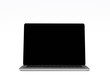 © ittoilmatar - 3D Rendering : Illustration of laptop notebook mock up isolate on white background. mock up of laptop. technology gadget for hipster background concept. high resolution. clipping path included screen