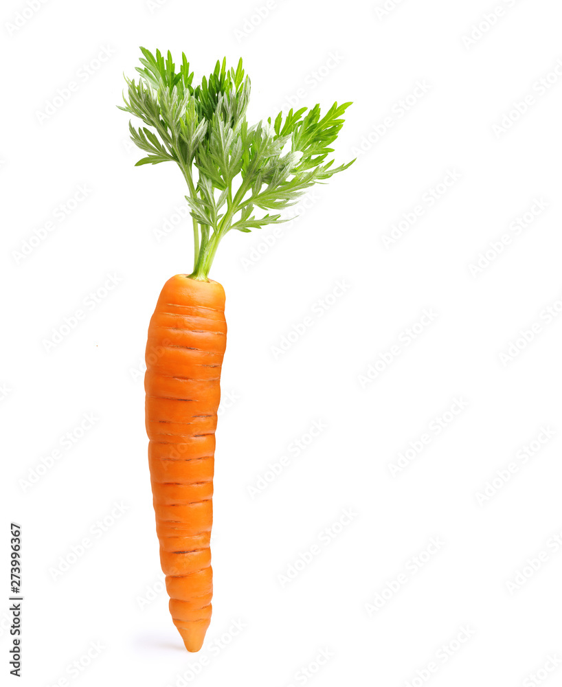 Carrot isolated on white - obrazy, fototapety, plakaty 