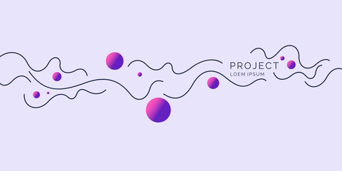 Poster - poster with dynamic waves. illustration minimal flat style