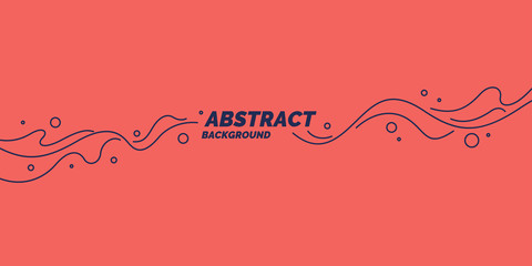 Poster - poster with dynamic waves. illustration minimal flat style