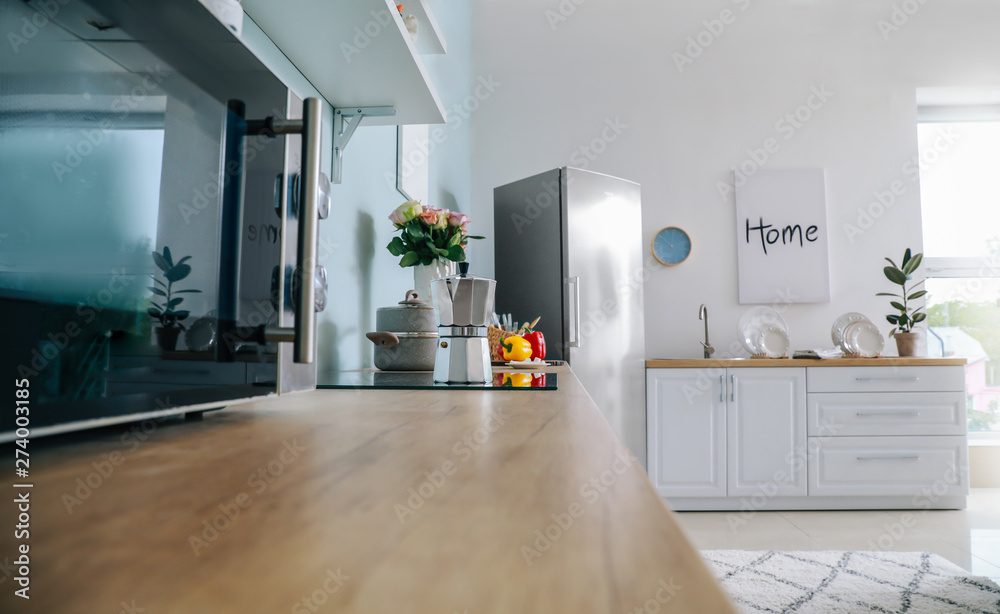 Interior of modern comfortable kitchen