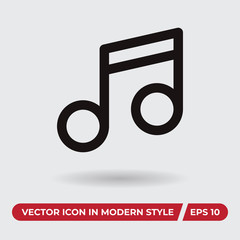 Wall Mural - Music vector icon in modern style for web site and mobile app