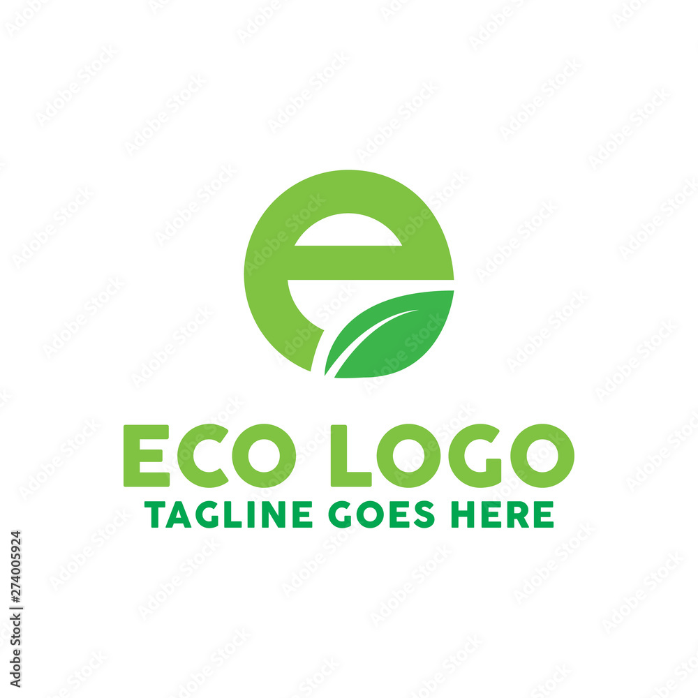 Vector de Stock Letter E Logo For Eco Design With Flat Green Style Color  Concept. Identity Logotype. Leaf And Nature Emblem For Company. Alphabet  Icon For Farm. Creative And Modern Plant Graphic, image size:1000x1000