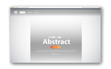 Wall Mural - illustration of  Creative web interface design. Abstract black and white dotted halftone background. Dot radial  gradient pattern.Circles light on Horizontally seamless for Website template vector.
