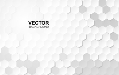 Wall Mural - abstract white background of embossed surface hexagon,honeycomb modern pattern concept, creative lig