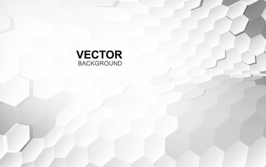 Wall Mural - abstract white background of embossed surface hexagon,honeycomb modern pattern concept, creative lig