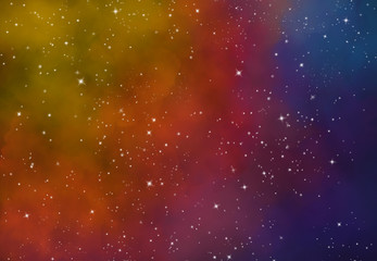 Wall Mural - Star field in galaxy space with nebula, abstract watercolor digital art painting for texture background
