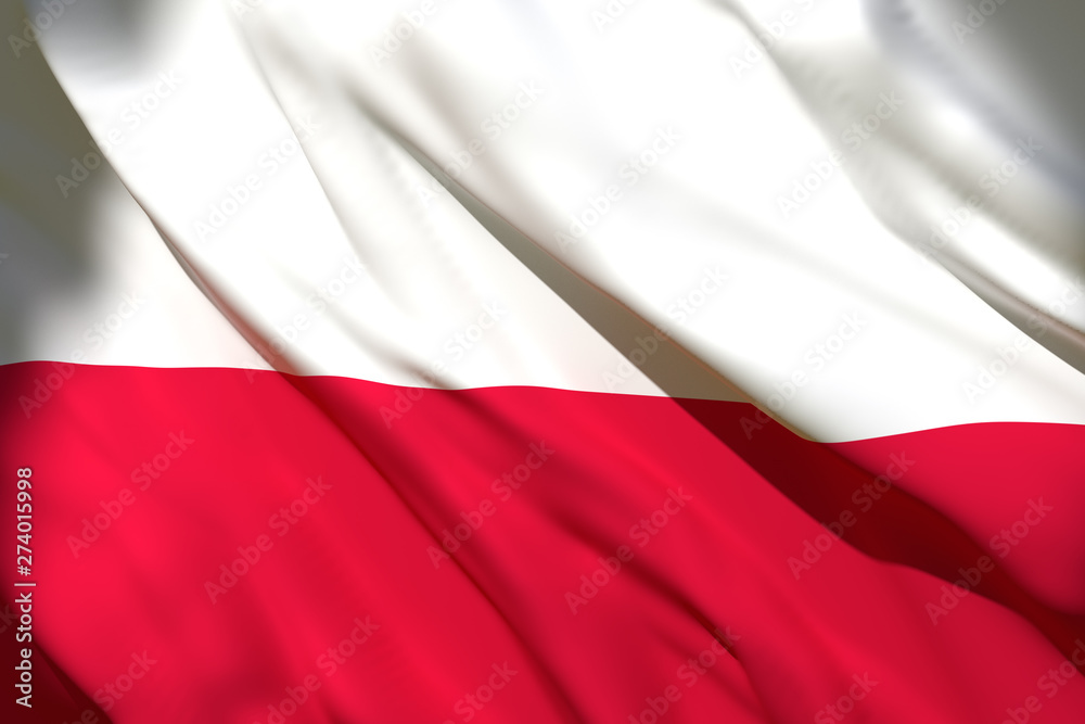3d rendering of Poland flag - obrazy, fototapety, plakaty 