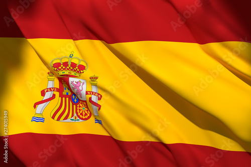 3d rendering of Spain flag © erllre