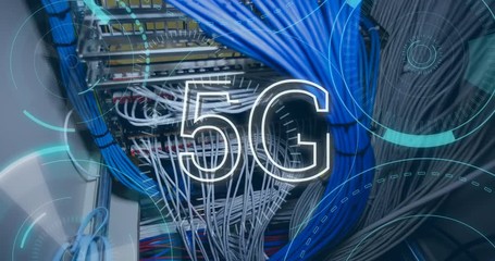 Poster - 5G and futuristic circles 4k