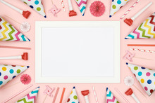 Blank Card With Colorful Party Items