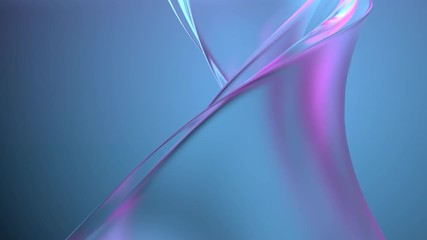 Poster - 3d render abstract modern glass flow background. Liquid forms. Slow animation.