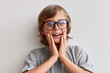 © kegfire - Amazed schoolboy in spectacles
