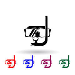 Poster - glasses and a tube for diving multi color icon. Elements of beach holidays set. Simple icon for websites, web design, mobile app, info graphics