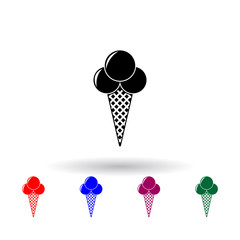 Poster - ice cream multi color icon. Elements of beach holidays set. Simple icon for websites, web design, mobile app, info graphics