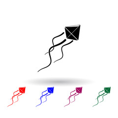 Poster - kite multi color icon. Elements of beach holidays set. Simple icon for websites, web design, mobile app, info graphics