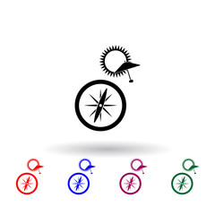 Poster - compass and sun multi color icon. Elements of beach holidays set. Simple icon for websites, web design, mobile app, info graphics