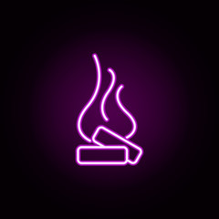 Poster - bonfire neon icon. Elements of camping set. Simple icon for websites, web design, mobile app, info graphics