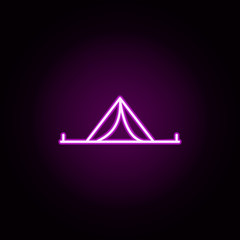 Poster - tent neon icon. Elements of camping set. Simple icon for websites, web design, mobile app, info graphics