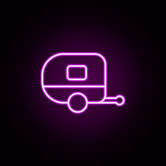 Poster - trailer neon icon. Elements of camping set. Simple icon for websites, web design, mobile app, info graphics