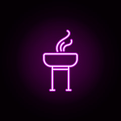 Poster - B-B-Q neon icon. Elements of camping set. Simple icon for websites, web design, mobile app, info graphics