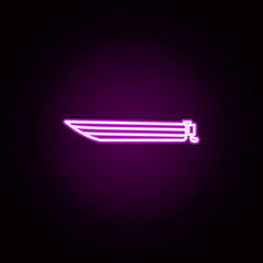 Poster - powerboat neon icon. Elements of camping set. Simple icon for websites, web design, mobile app, info graphics