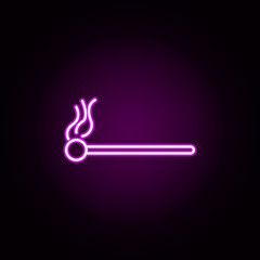 Poster - match neon icon. Elements of camping set. Simple icon for websites, web design, mobile app, info graphics