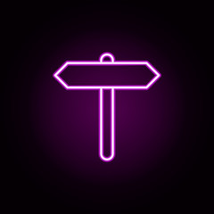 Poster - directions of roads neon icon. Elements of camping set. Simple icon for websites, web design, mobile app, info graphics