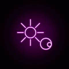 Poster - eclipse of the sun neon icon. Elements of camping set. Simple icon for websites, web design, mobile app, info graphics