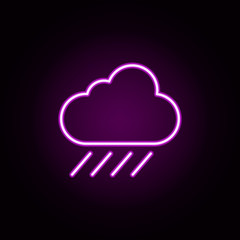 Poster - rain neon icon. Elements of camping set. Simple icon for websites, web design, mobile app, info graphics