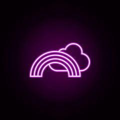 Poster - rainbow neon icon. Elements of camping set. Simple icon for websites, web design, mobile app, info graphics