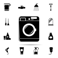 Poster - washing machine icon. Universal set of Bathroom for website design and development, app development