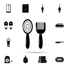 Poster - hair brush icon. Universal set of Bathroom for website design and development, app development