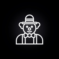 Poster - clown neon icon. Elements of carnival and amusement set. Simple icon for websites, web design, mobile app, info graphics