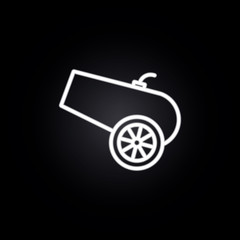 Poster - cannon neon icon. Elements of carnival and amusement set. Simple icon for websites, web design, mobile app, info graphics