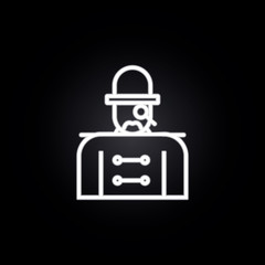 Poster - magician, circus tamer neon icon. Elements of carnival and amusement set. Simple icon for websites, web design, mobile app, info graphics