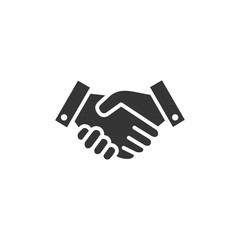 Leinwandbilder - Handshake icon template black color editable. Handshake symbol Flat vector sign isolated on white background. Simple vector illustration for graphic and web design.