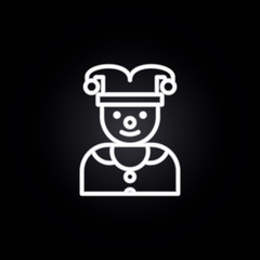 Poster - clown neon icon. Elements of carnival and amusement set. Simple icon for websites, web design, mobile app, info graphics