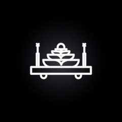 Poster - parade car, flame neon icon. Elements of carnival and amusement set. Simple icon for websites, web design, mobile app, info graphics