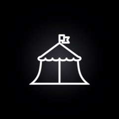 Poster - circus tent neon icon. Elements of carnival and amusement set. Simple icon for websites, web design, mobile app, info graphics