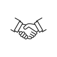Aufkleber - Handshake icon template black color editable. Handshake symbol Flat vector sign isolated on white background. Simple vector illustration for graphic and web design.