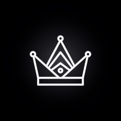 Poster - crown neon icon. Elements of carnival and amusement set. Simple icon for websites, web design, mobile app, info graphics