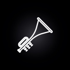 Poster - trombone neon icon. Elements of carnival and amusement set. Simple icon for websites, web design, mobile app, info graphics