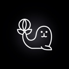 Poster - seal, circus, ball neon icon. Elements of carnival and amusement set. Simple icon for websites, web design, mobile app, info graphics