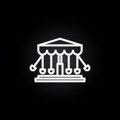 Poster - merry go round, carousel neon icon. Elements of carnival and amusement set. Simple icon for websites, web design, mobile app, info graphics