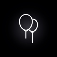 Poster - balloons neon icon. Elements of carnival and amusement set. Simple icon for websites, web design, mobile app, info graphics