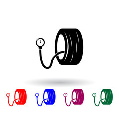 Poster - air pressure in the wheels multi color icon. Elements of cars service and repair parts set. Simple icon for websites, web design, mobile app, info graphics