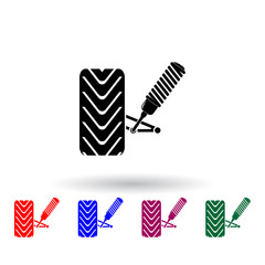Poster - chassis multi color icon. Elements of cars service and repair parts set. Simple icon for websites, web design, mobile app, info graphics
