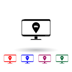 Poster - car repair point on the monitor multi color icon. Elements of cars service and repair parts set. Simple icon for websites, web design, mobile app, info graphics